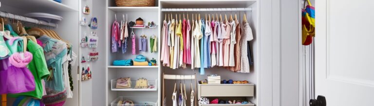 Organized kids closet